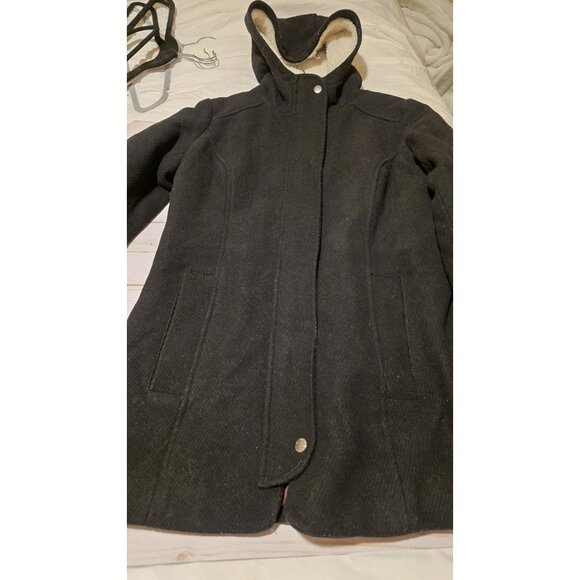 Garage Wool Blend Coat With Half Sherpa Lining Size Medium Winter Cozy Warm Y2K - Picture 4 of 11